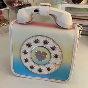 Betsey Johnson Rainbow Telephone Crossbody Purse